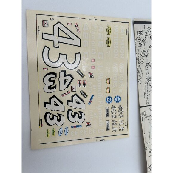 Jo-Han 1/25 Scale PLYMOUTH SUPERBIRD Stock Or Race original Decal, Ins￼truction - Picture 2 of 5